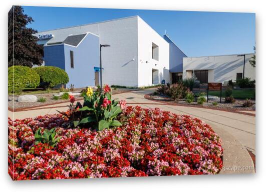 Hoffman Estates Village Hall Flowers Fine Art Canvas Print