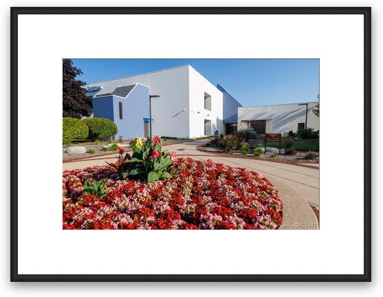 Hoffman Estates Village Hall Flowers Framed Fine Art Print