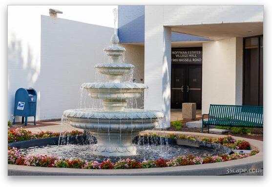 Hoffman Estates Village Hall Fountain 1 Fine Art Metal Print