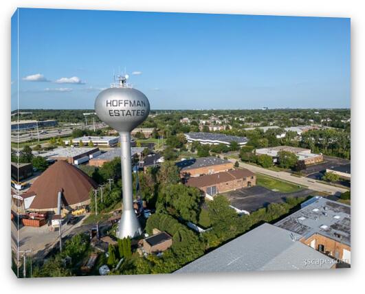 Hoffman Estates Water Tower Aerial Fine Art Canvas Print