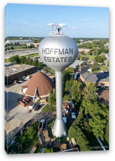 Hoffman Estates Water Tower Aerial Fine Art Canvas Print