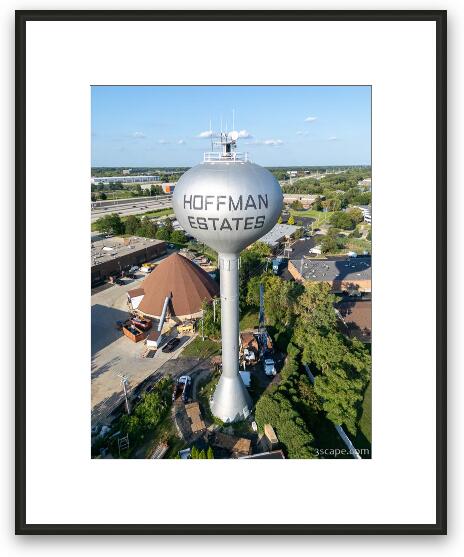 Hoffman Estates Water Tower Aerial Framed Fine Art Print