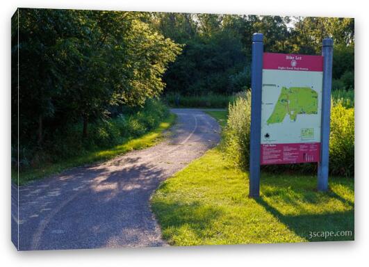 Poplar Creek Bike Trail Sign Fine Art Canvas Print