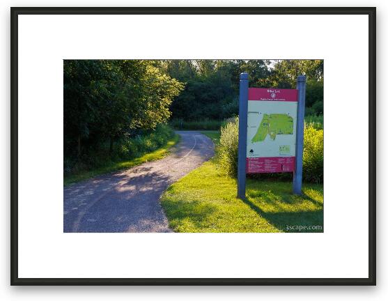 Poplar Creek Bike Trail Sign Framed Fine Art Print