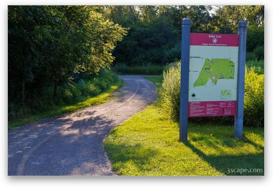 Poplar Creek Bike Trail Sign Fine Art Metal Print