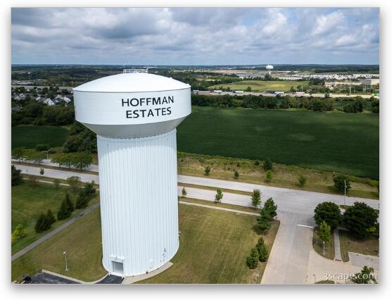 Hoffman Estates Water Tower Fine Art Metal Print