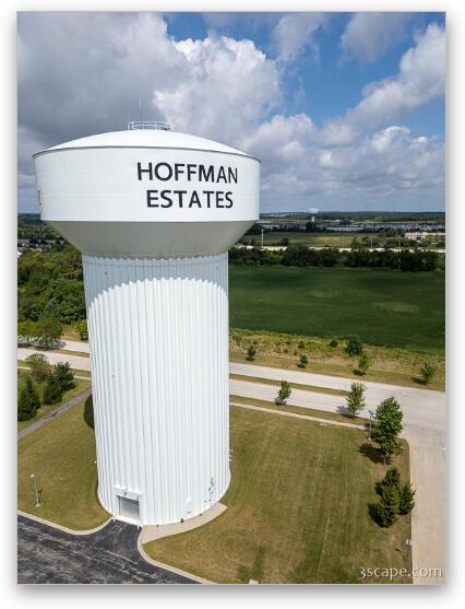 Hoffman Estates Water Tower Fine Art Metal Print