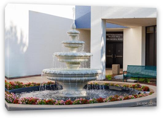 Hoffman Estates Village Hall Fountain 1 Fine Art Canvas Print