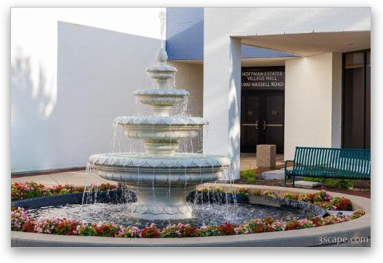 Hoffman Estates Village Hall Fountain 1 Fine Art Metal Print