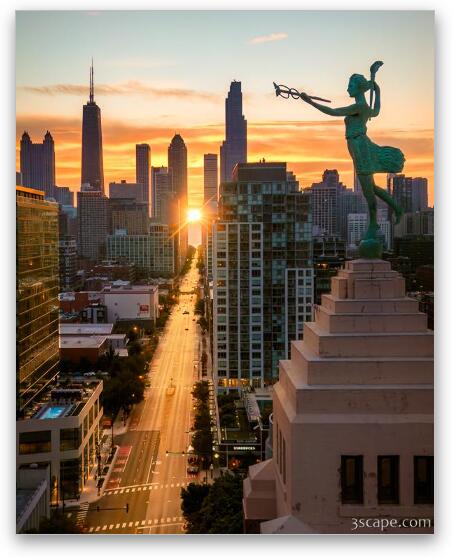 Chicagohenge Sunrise Fine Art Metal Print