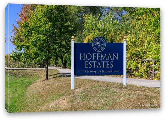 Hoffman Estates Sign Fine Art Canvas Print