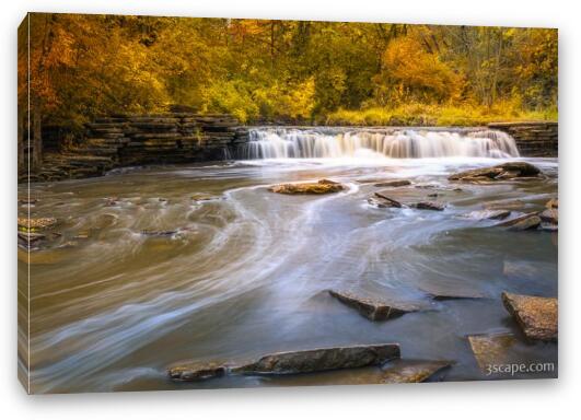 Waterfall Glen Autumn Colors Fine Art Canvas Print