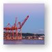 Port of Seattle with Mount Rainier Metal Print