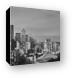 Seattle Skyline and Mt. Rainier Panoramic Black and White Canvas Print