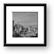 Seattle Skyline and Mt. Rainier Panoramic Black and White Framed Print