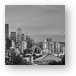 Seattle Skyline and Mt. Rainier Panoramic Black and White Metal Print