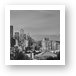 Seattle Skyline and Mt. Rainier Panoramic Black and White Art Print