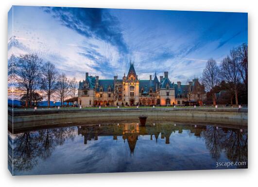 Biltmore Estate Dusk Reflection Fine Art Canvas Print