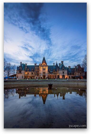 Biltmore Estate at Dusk Fine Art Metal Print