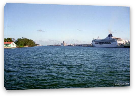 Port of Miami and cruise ships Fine Art Canvas Print