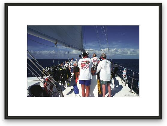 Hanging around on the boat Framed Fine Art Print