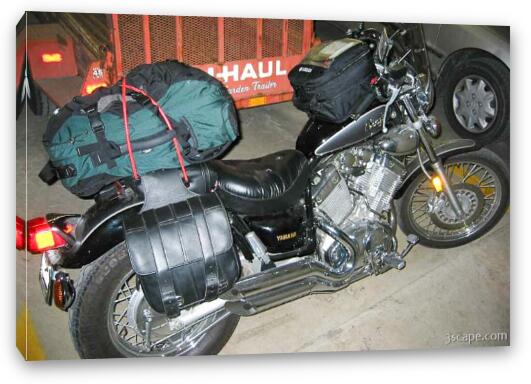 Virago 535s, packed and ready to go Fine Art Canvas Print