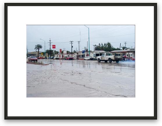 Our first day in Mexico was wet and muddy Framed Fine Art Print