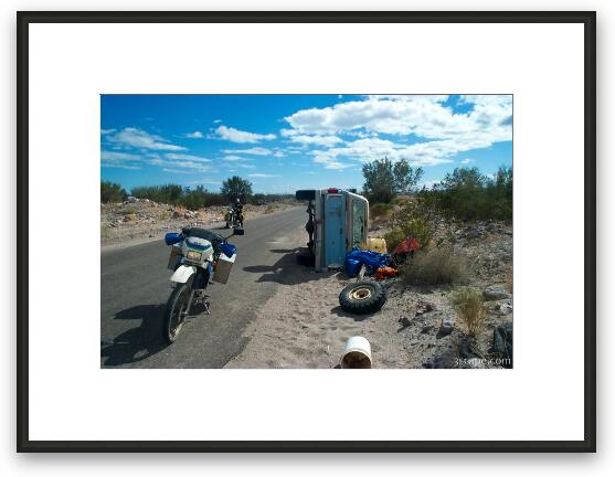 Oops!  We saw a lot of this on Mexico's highways  Framed Fine Art Print