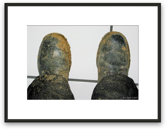 Adam's muddy boots Framed Fine Art Print