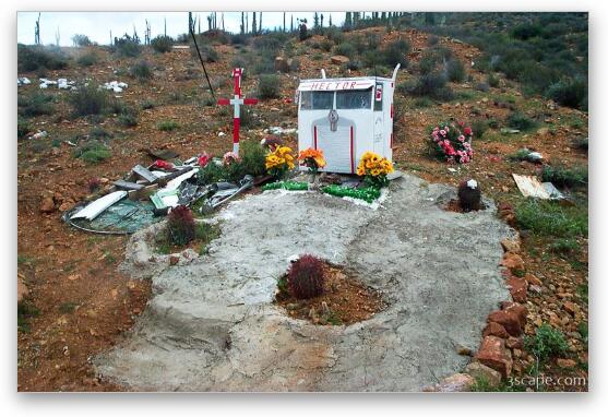 Memorials like this were also common along Mexico's highways Fine Art Metal Print