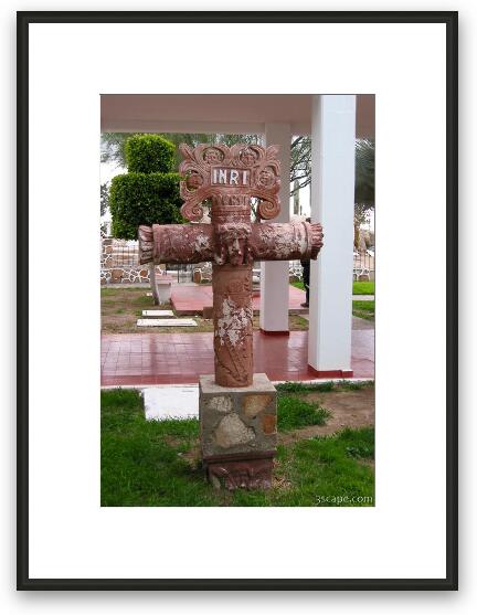 Cross in the La Pinta courtyard Framed Fine Art Print