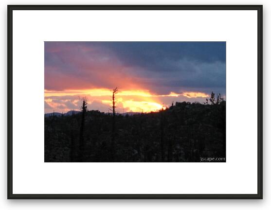 Sunset in the desert Framed Fine Art Print
