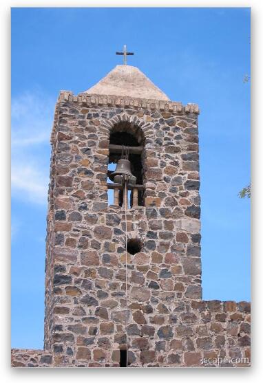 Mission bell tower Fine Art Metal Print