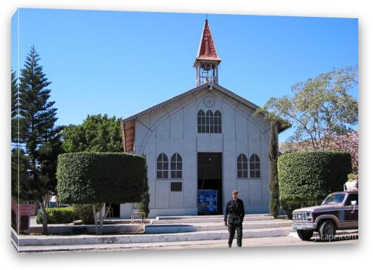 A pre-fab church designed by Eiffel Fine Art Canvas Print