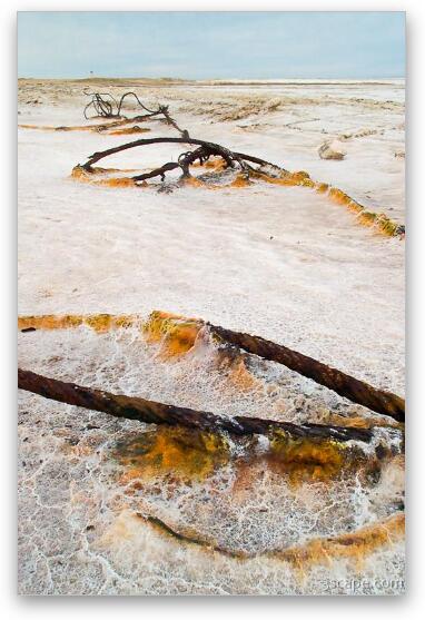 Rusting metal on the salt flats  Fine Art Metal Print