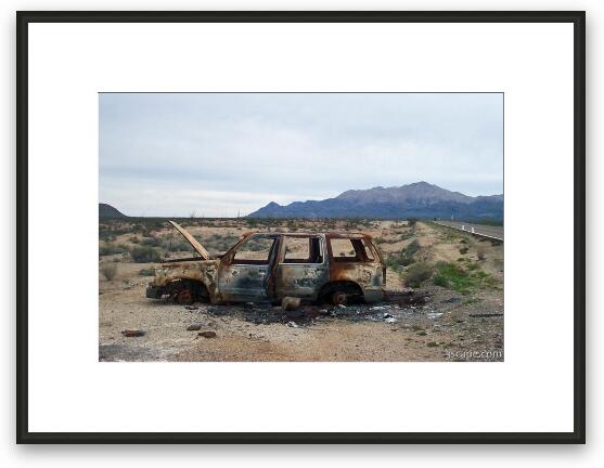 Rusted out car  Framed Fine Art Print