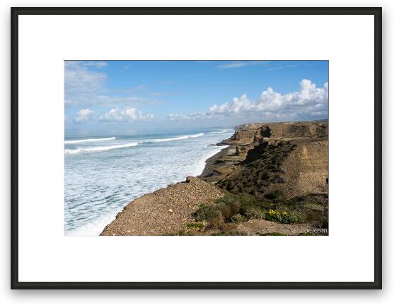 The bluffs on the Pacific Framed Fine Art Print