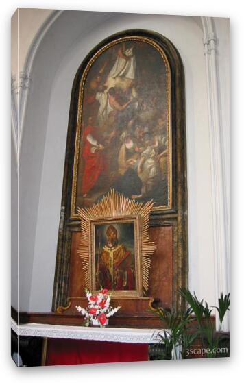 Side altar at St. Augustine's Cathedral Fine Art Canvas Print