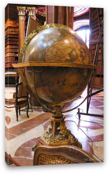 Globe at the National Library Fine Art Canvas Print