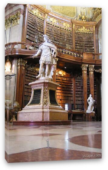 Statue at National Library Fine Art Canvas Print
