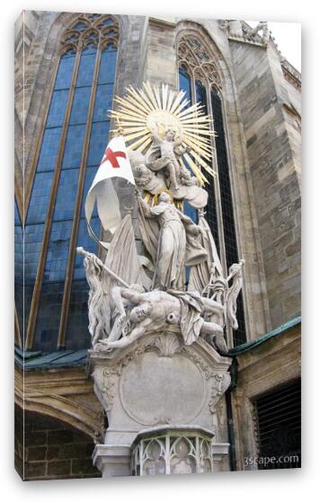 Sculpture on Stephansdom Fine Art Canvas Print