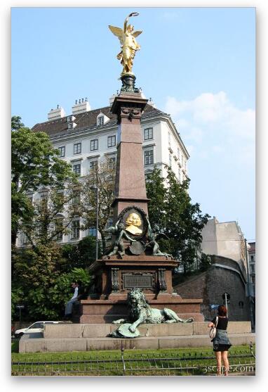 Statue honoring Mozart Fine Art Metal Print