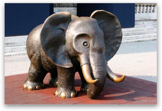 Elephant sculpture at Naturhistorisches Museum Fine Art Metal Print