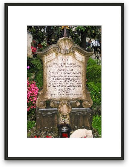 Tomb stone at St. Peter's Cemetery Framed Fine Art Print