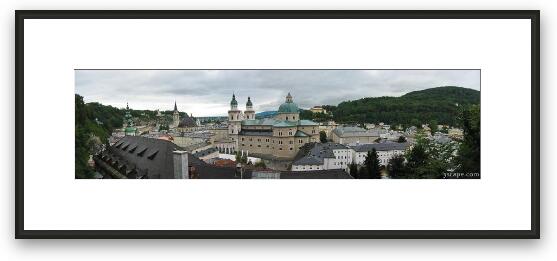 Panoramic view of Salzburg, Cathedral, St. Peter's Framed Fine Art Print