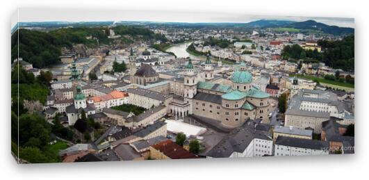 Panoramic view of Salzburg, Cathedral, St. Peter's Fine Art Canvas Print