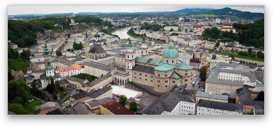 Panoramic view of Salzburg, Cathedral, St. Peter's Fine Art Metal Print