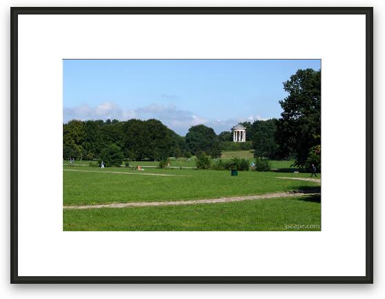 English Gardens (huge park) and Monopteros Framed Fine Art Print