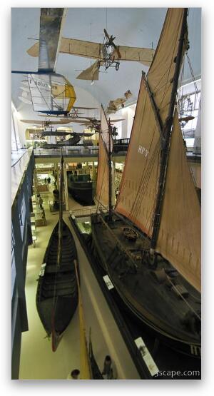 Ships and planes inside Deutsches Museum Fine Art Metal Print