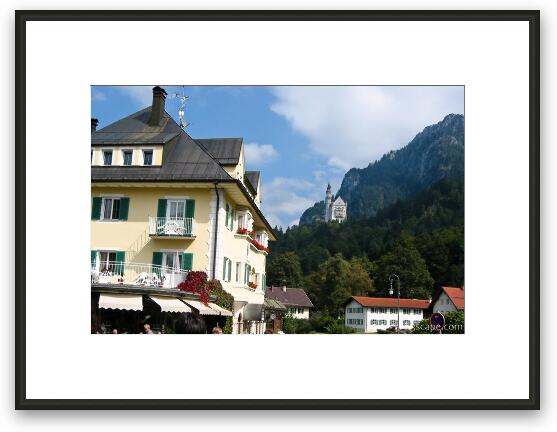 Town below Neuschwanstein Castle Framed Fine Art Print